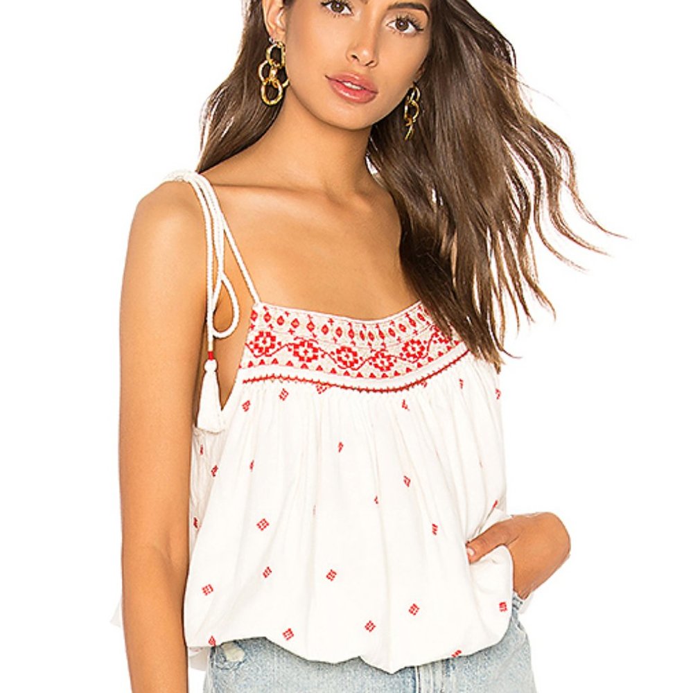 FREE PEOPLE Eternal Love Embroidered Top In Ivory